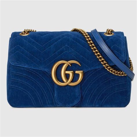 gucci marmont velvet blue outfit|authentic gucci marmont.